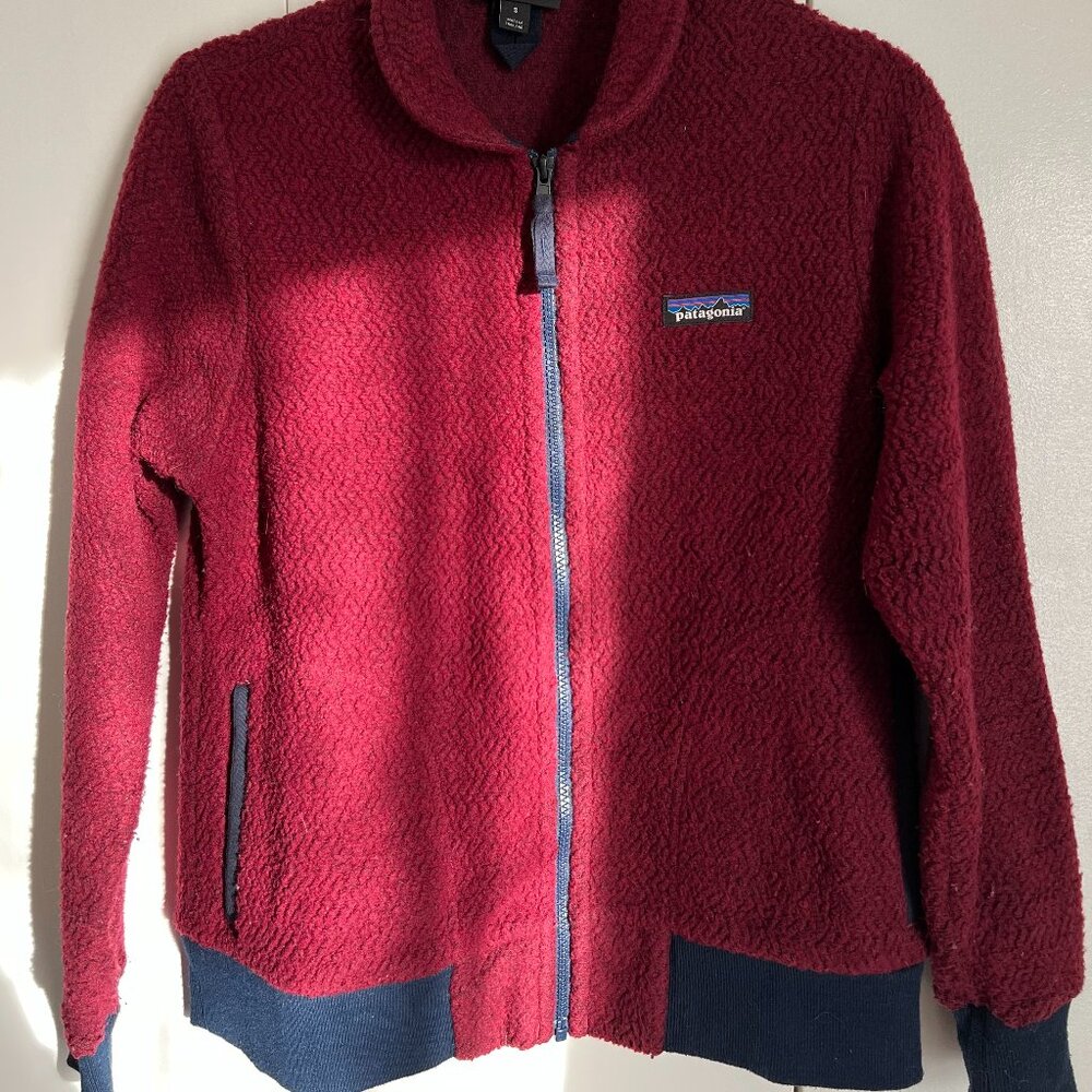 Patagonia Woolyester Fleece Jacket Full Zip — Size S, Burgandy